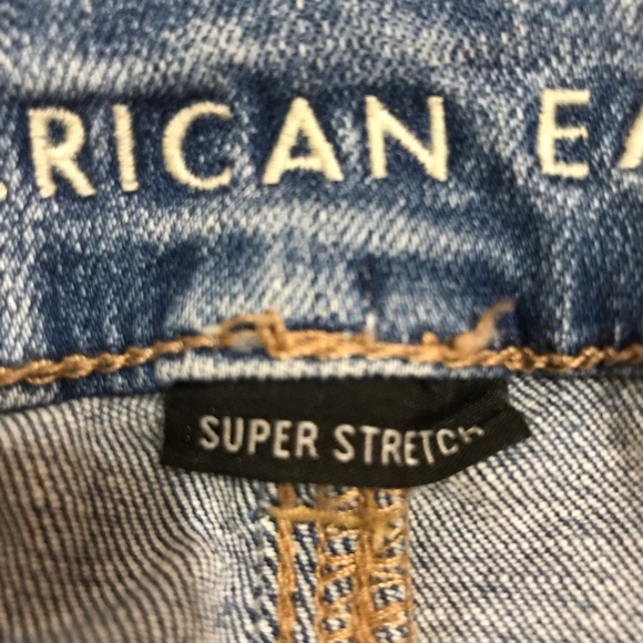 American Eagle Curvy High Rise Mini Distressed Denim Skirt - Picture 8 of 8
